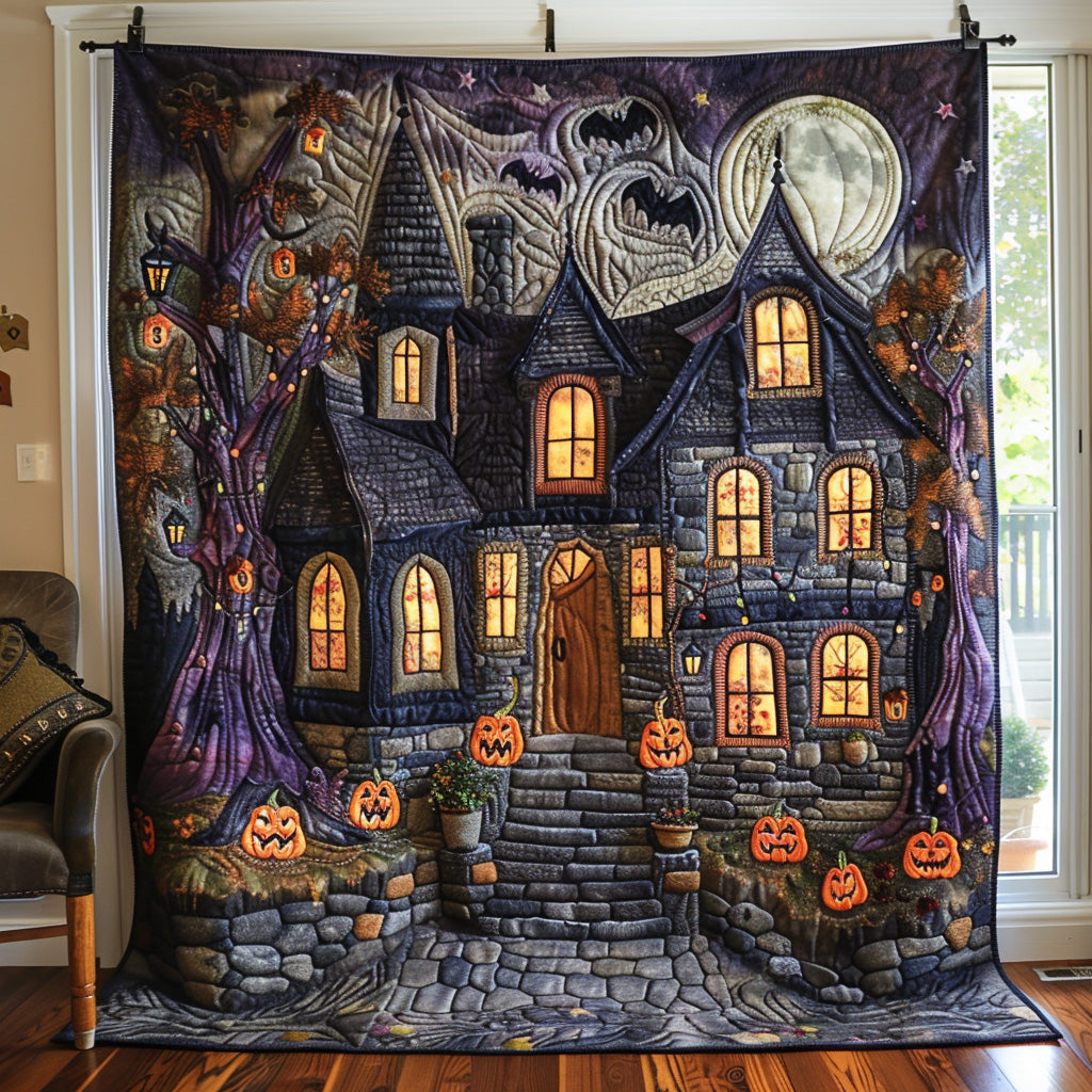 Midnight Manor Quilted Blanket Nice Throw Blanket Halloween Gifts For Her Midnight Manor Quilted Blanket Nice Throw Blanket Halloween Gifts For Her