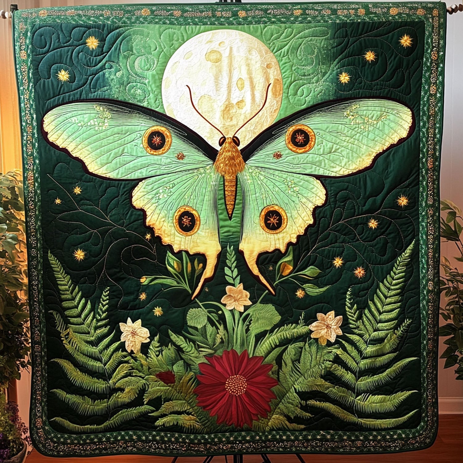 Midnight Moth Quilted Blanket Sofa Throw Blanket Xmas Presents For Teenagers Midnight Moth Quilted Blanket Sofa Throw Blanket Xmas Presents For Teenagers