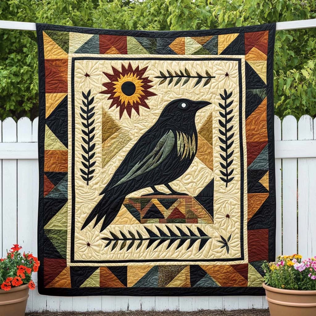 Midnight Omen Quilted Blanket Nice Throw Blanket Raven Gifts Merchandise Midnight Omen Quilted Blanket Nice Throw Blanket Raven Gifts Merchandise