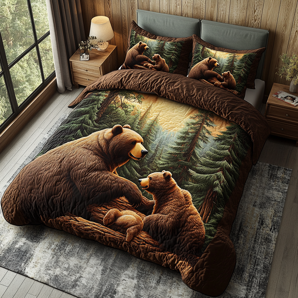 Mighty Paw Quilted Bedding Set Duvet Cover Bedspread Best Bear Gift Ideas Mighty Paw Quilted Bedding Set Duvet Cover Bedspread Best Bear Gift Ideas