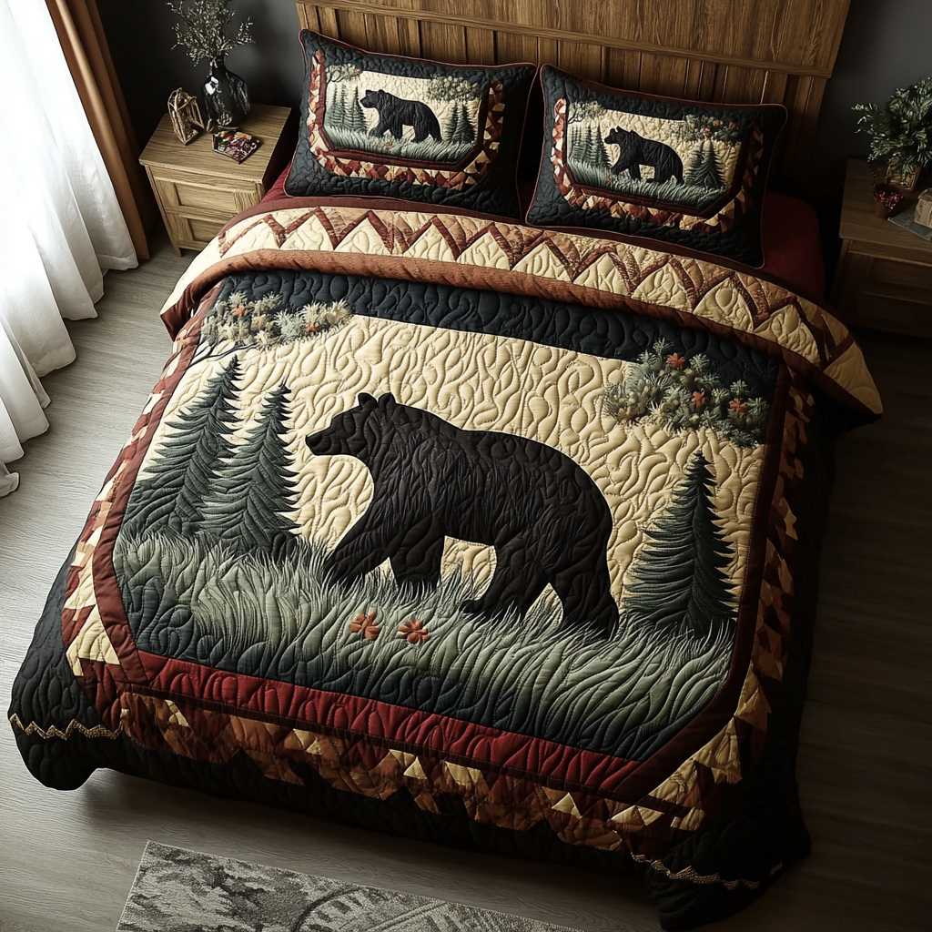 Mighty Paws Quilted Bedding Set Duvet Cover Bedspreads Cute Bear Gifts For Him Her Mighty Paws Quilted Bedding Set Duvet Cover Bedspreads Cute Bear Gifts For Him Her