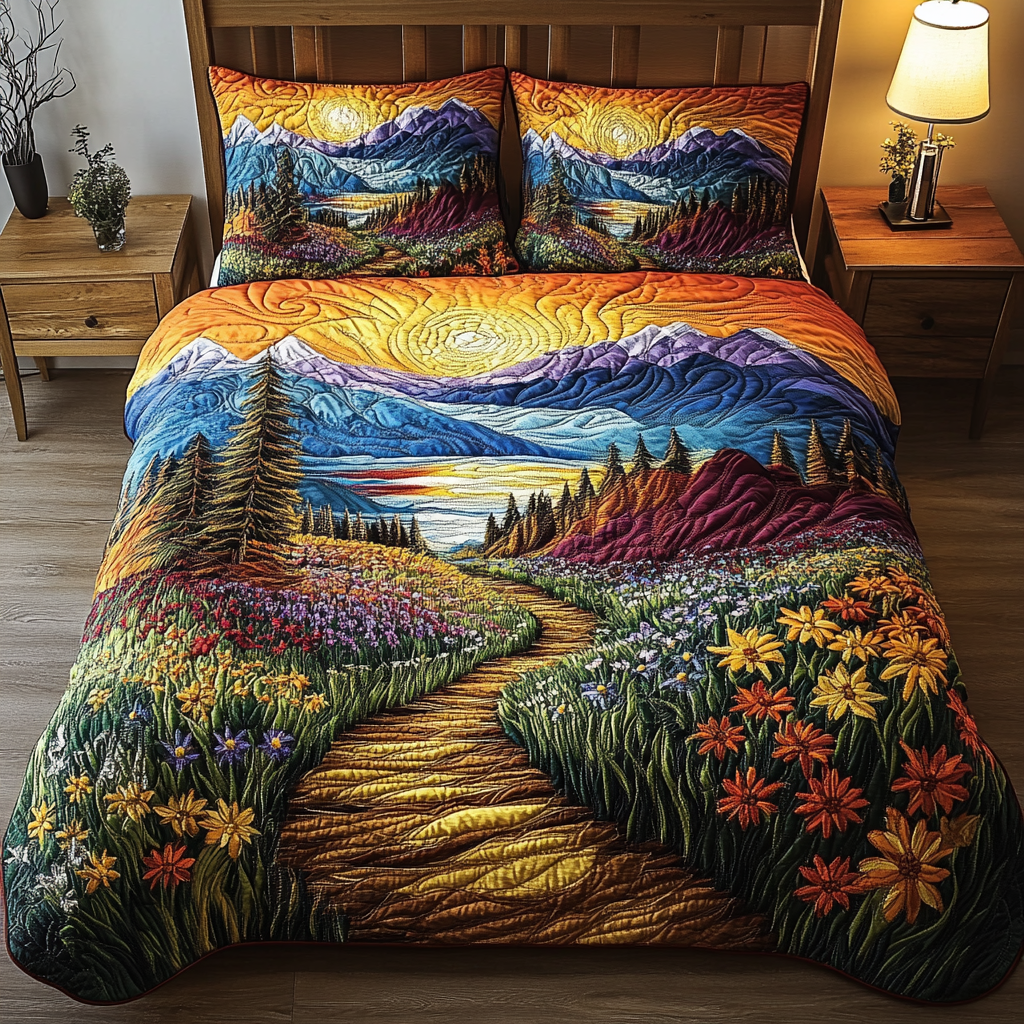 Misty Ridge Quilted Bedding Set Duvet Cover Bed Sheet Set Gifts For Forestry Workers Misty Ridge Quilted Bedding Set Duvet Cover Bed Sheet Set Gifts For Forestry Workers