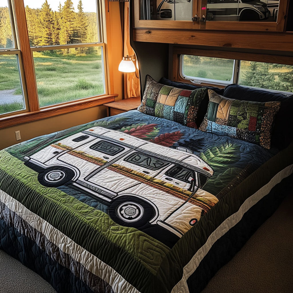 Mobile Memories Quilted Bedding Set Duvet Cover Bedspread Camping Gifts For Him Her