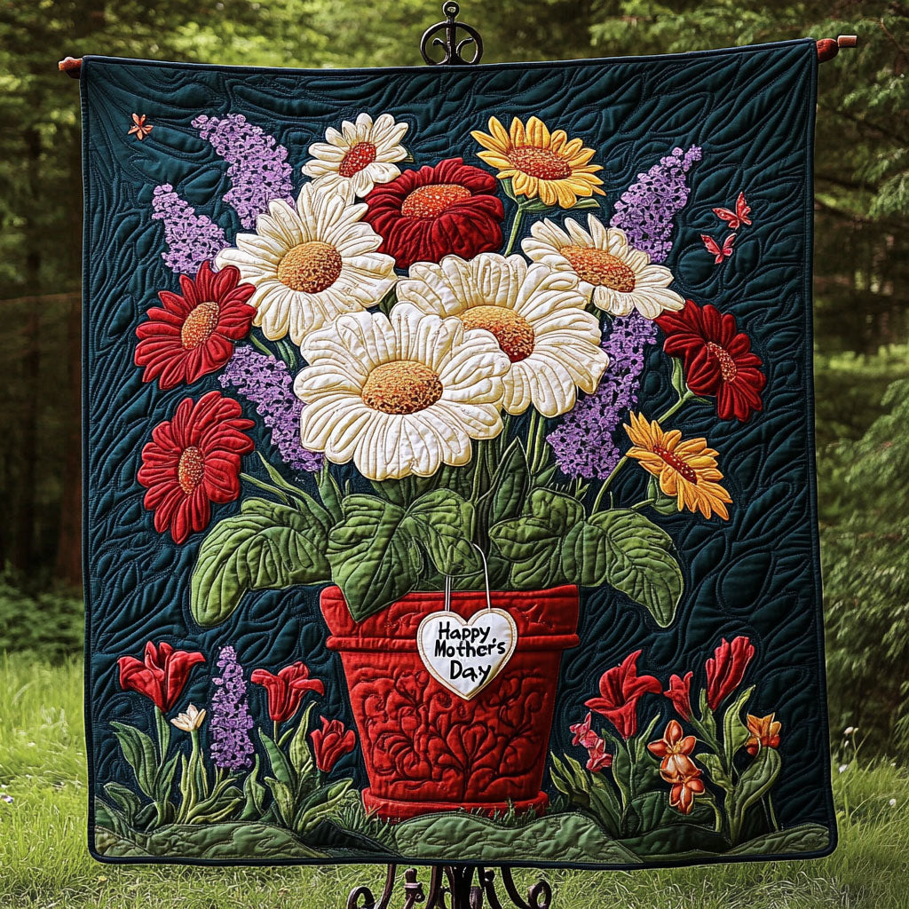 Mom Bouquet Quilted Blanket Cute Colorful Blanket Good Stocking Stuffers For Men