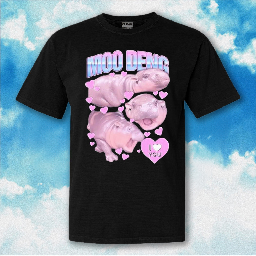 Moo Deng Shirt Hippo Lovers Cute Tee Moo Deng Merch Gifts For Fans