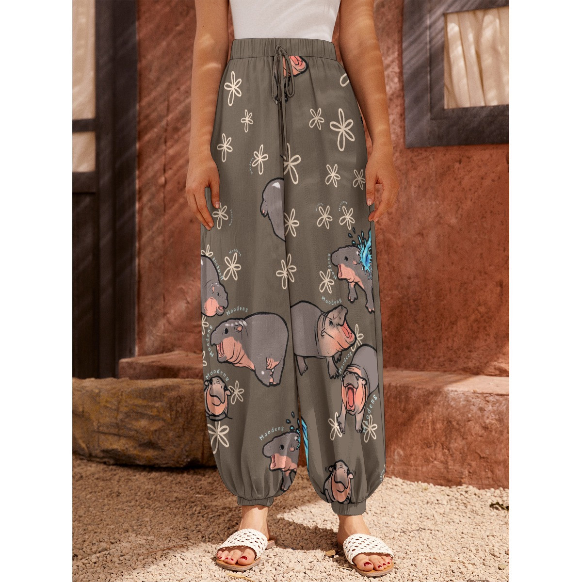 Moo Deng Trousers Hippo Lovers Women Sweatpant Gifts For Moo Deng Fans Moo Deng Trousers Hippo Lovers Women Sweatpant Gifts For Moo Deng Fans