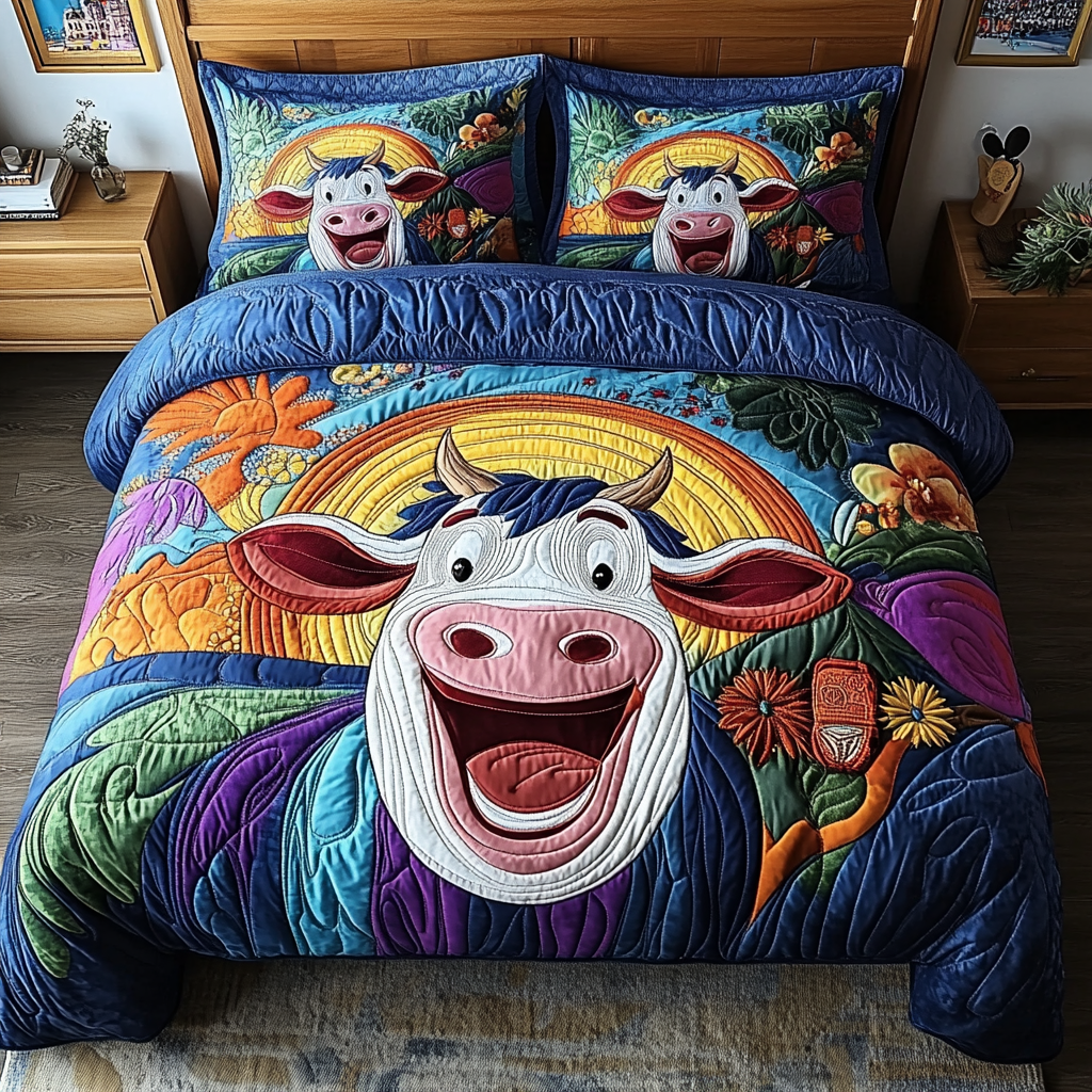 Moo Magic Quilted Bedding Set Duvet Cover Bedspreads Presents For Cow Lovers Moo Magic Quilted Bedding Set Duvet Cover Bedspreads Presents For Cow Lovers