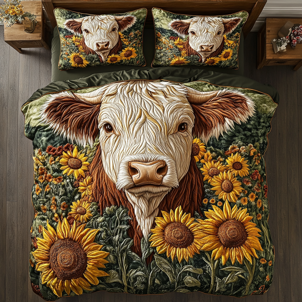 Moo Meadow Quilted Bedding Set Duvet Cover Bed Sheet Set Sunflower Christmas Gift Ideas Moo Meadow Quilted Bedding Set Duvet Cover Bed Sheet Set Sunflower Christmas Gift Ideas