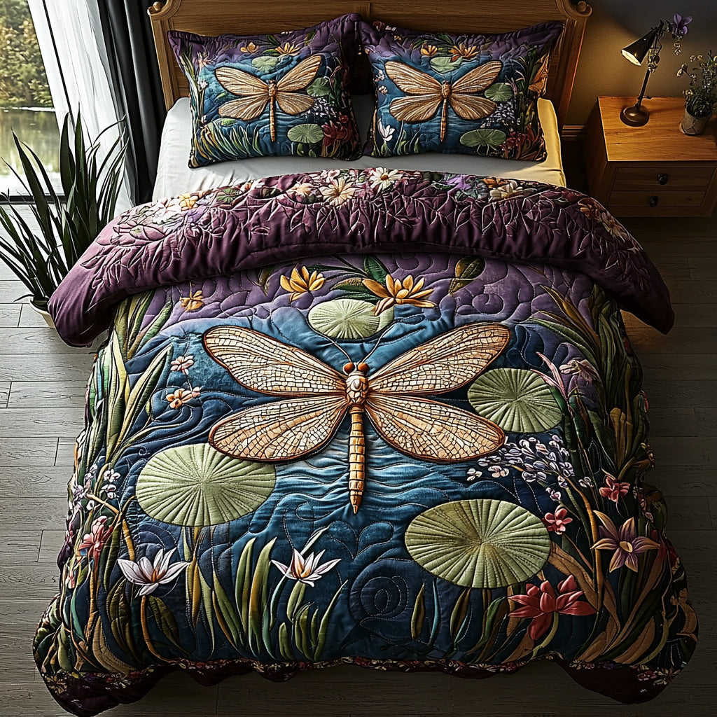 Moonlit Dragonfly Quilted Bedding Set Duvet Cover Bed Sheet Set Dragonfly Gifts For Women Moonlit Dragonfly Quilted Bedding Set Duvet Cover Bed Sheet Set Dragonfly Gifts For Women