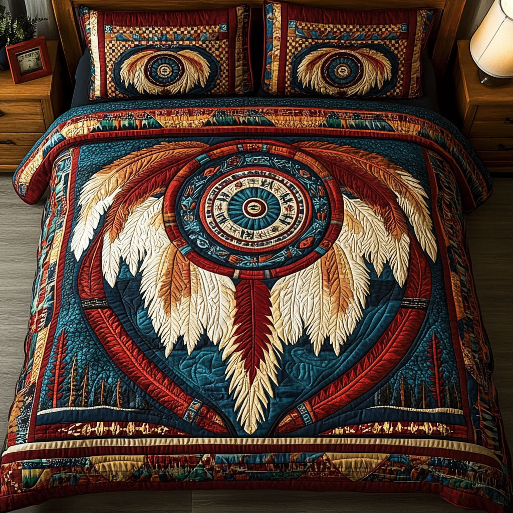 Moonlit Protector Quilted Bedding Set Duvet Cover Merch Native American Themed Gifts Moonlit Protector Quilted Bedding Set Duvet Cover Merch Native American Themed Gifts