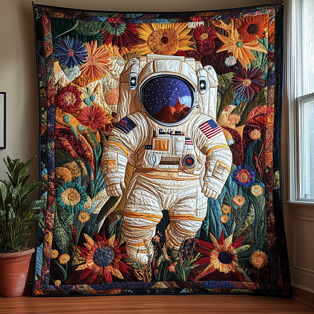 Moonwalker Dreams Quilted Blanket Cute Colorful Blanket Astronaut Related Gifts Moonwalker Dreams Quilted Blanket Cute Colorful Blanket Astronaut Related Gifts