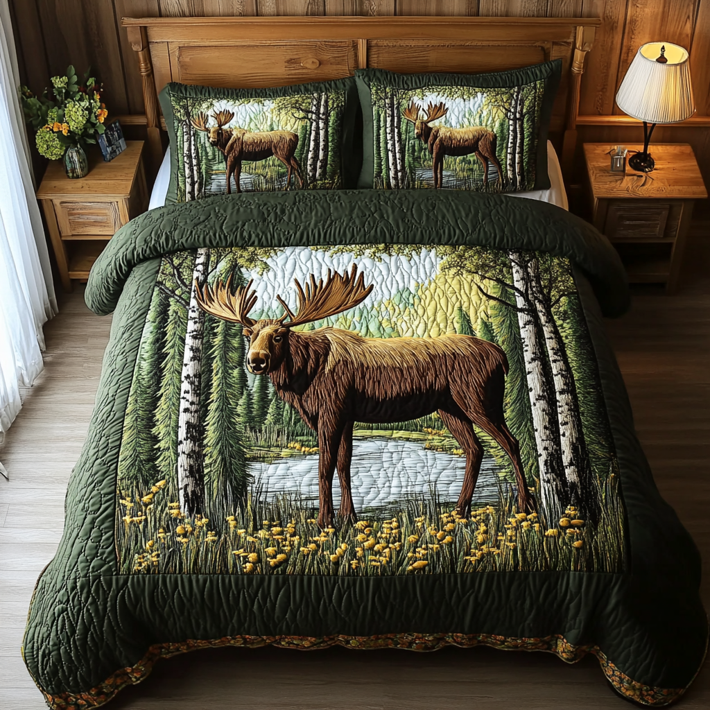 Moose Adventure Quilted Bedding Set Duvet Cover Bed Sheet Set Things To Get Mom For Christmas Moose Adventure Quilted Bedding Set Duvet Cover Bed Sheet Set Things To Get Mom For Christmas