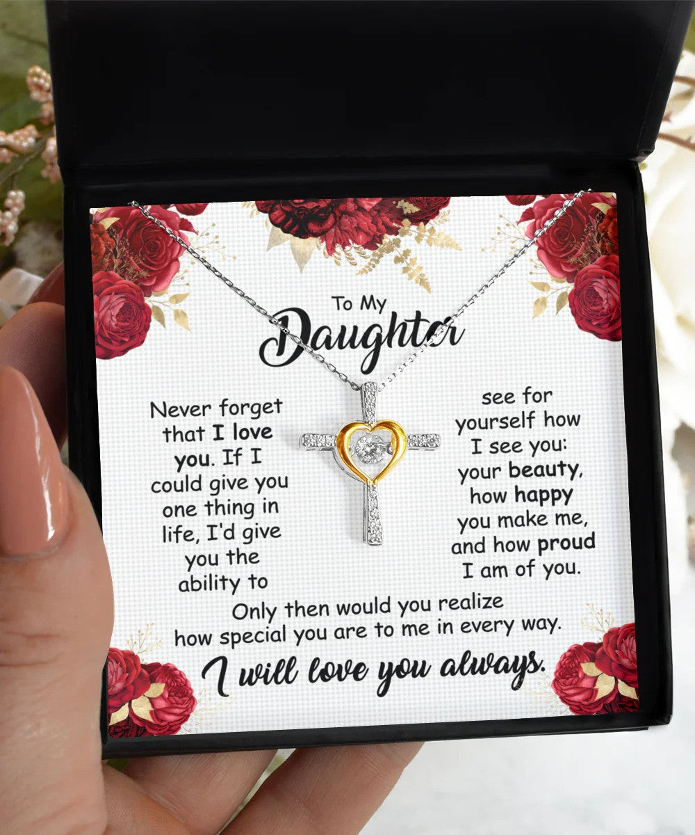 Morhers Day Gifts To My Daughter Cross Heart Necklace I Will Always Love You Necklace Morhers Day Gifts To My Daughter Cross Heart Necklace I Will Always Love You Necklace