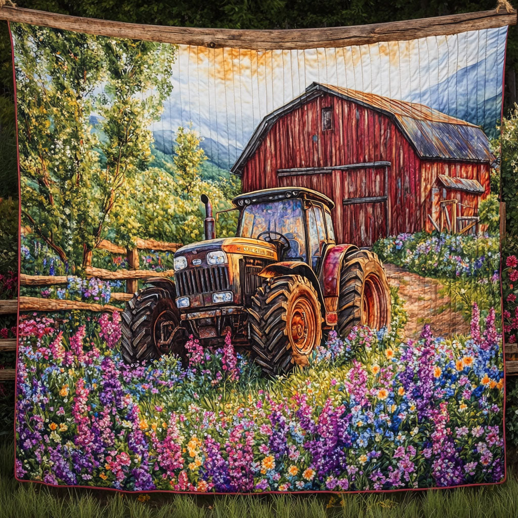 Morning Sun Tractor Quilted Blanket Sofa Throw Blanket Tractor Themed Gifts Farm