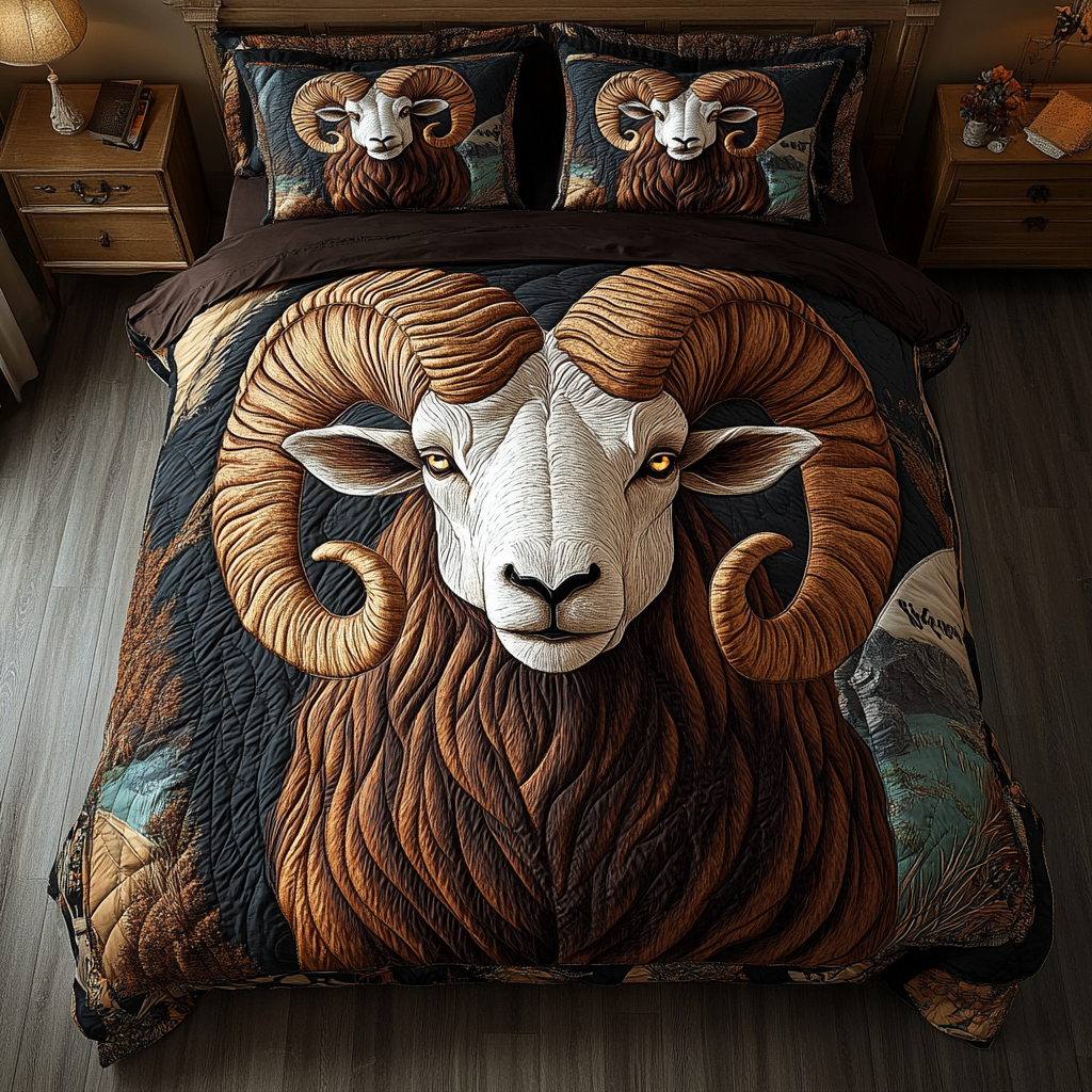 Mountain Pride Quilted Bedding Set Duvet Cover Bedspread Sheep Themed Presents Mountain Pride Quilted Bedding Set Duvet Cover Bedspread Sheep Themed Presents