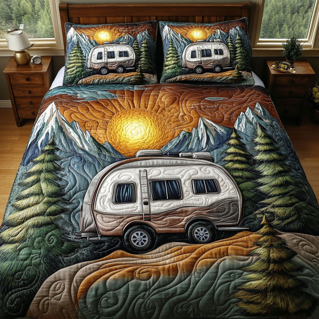 Mountain Retreat Quilted Bedding Set Duvet Cover Bedspread Gifts For People Who Like Camping Mountain Retreat Quilted Bedding Set Duvet Cover Bedspread Gifts For People Who Like Camping