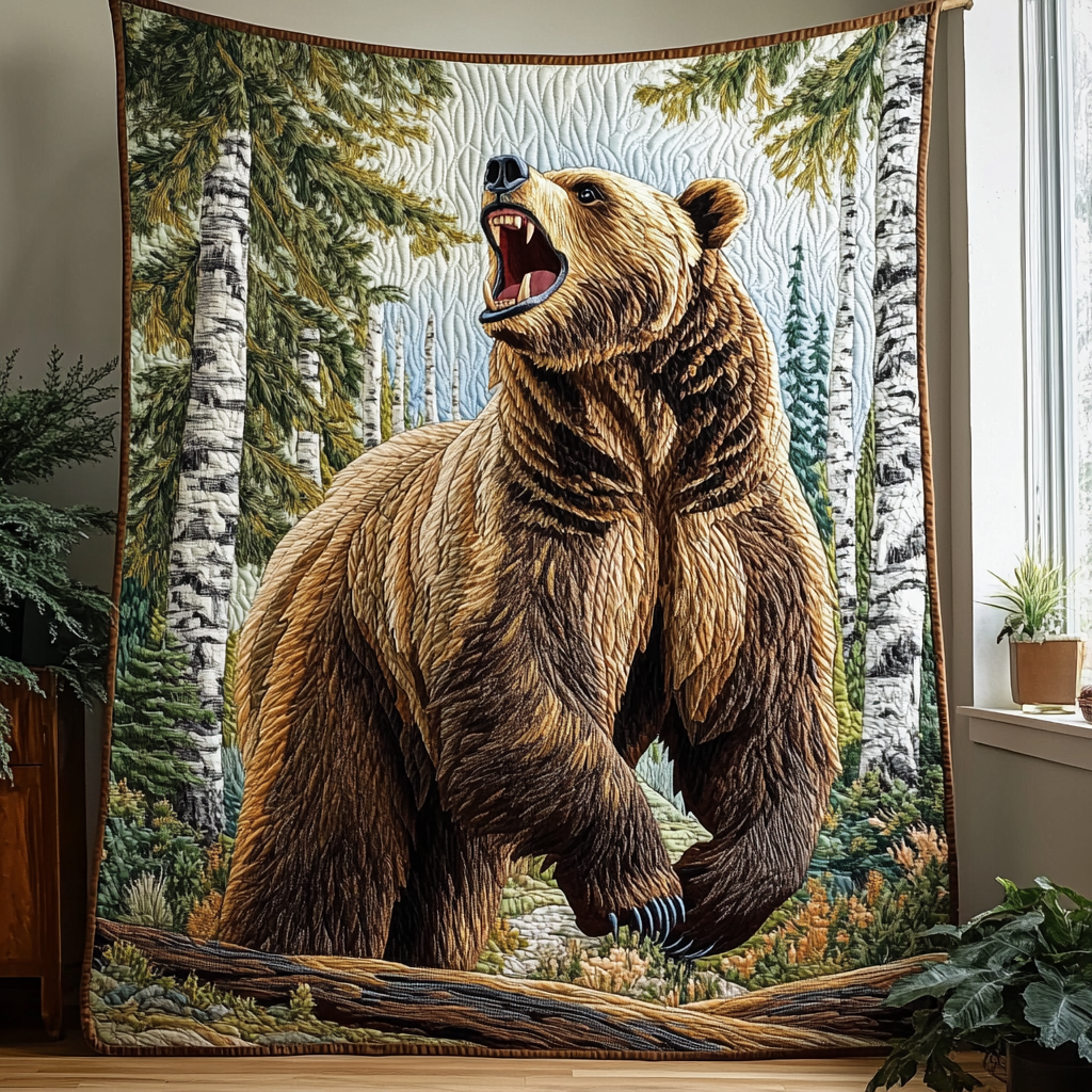 Mountain Roar Quilted Blanket Cute Throw Blanket Best Bear Gift Ideas Christmas Mountain Roar Quilted Blanket Cute Throw Blanket Best Bear Gift Ideas Christmas