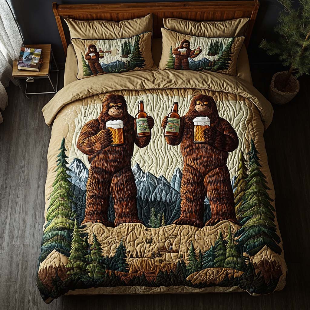 Mountain Toast Quilted Bedding Set Duvet Cover Bed Sheet Set Gifts For Bigfoot Lovers Mountain Toast Quilted Bedding Set Duvet Cover Bed Sheet Set Gifts For Bigfoot Lovers