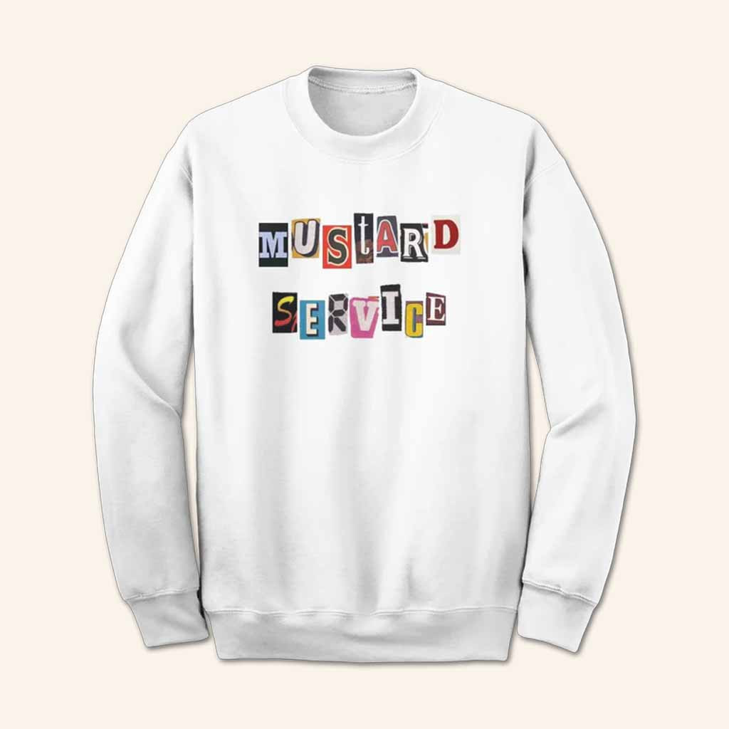 Mustard Service Merch Mustard Service Ransom White Sweatshirt Gifts For Rock Music Lovers Mustard Service Merch Mustard Service Ransom White Sweatshirt Gifts For Rock Music Lovers