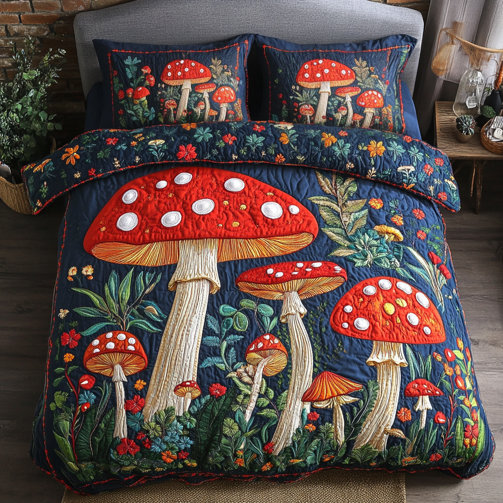 Mystic Grove Quilted Bedding Set Duvet Cover Bed Sheet Set Gifts For Old Hippies