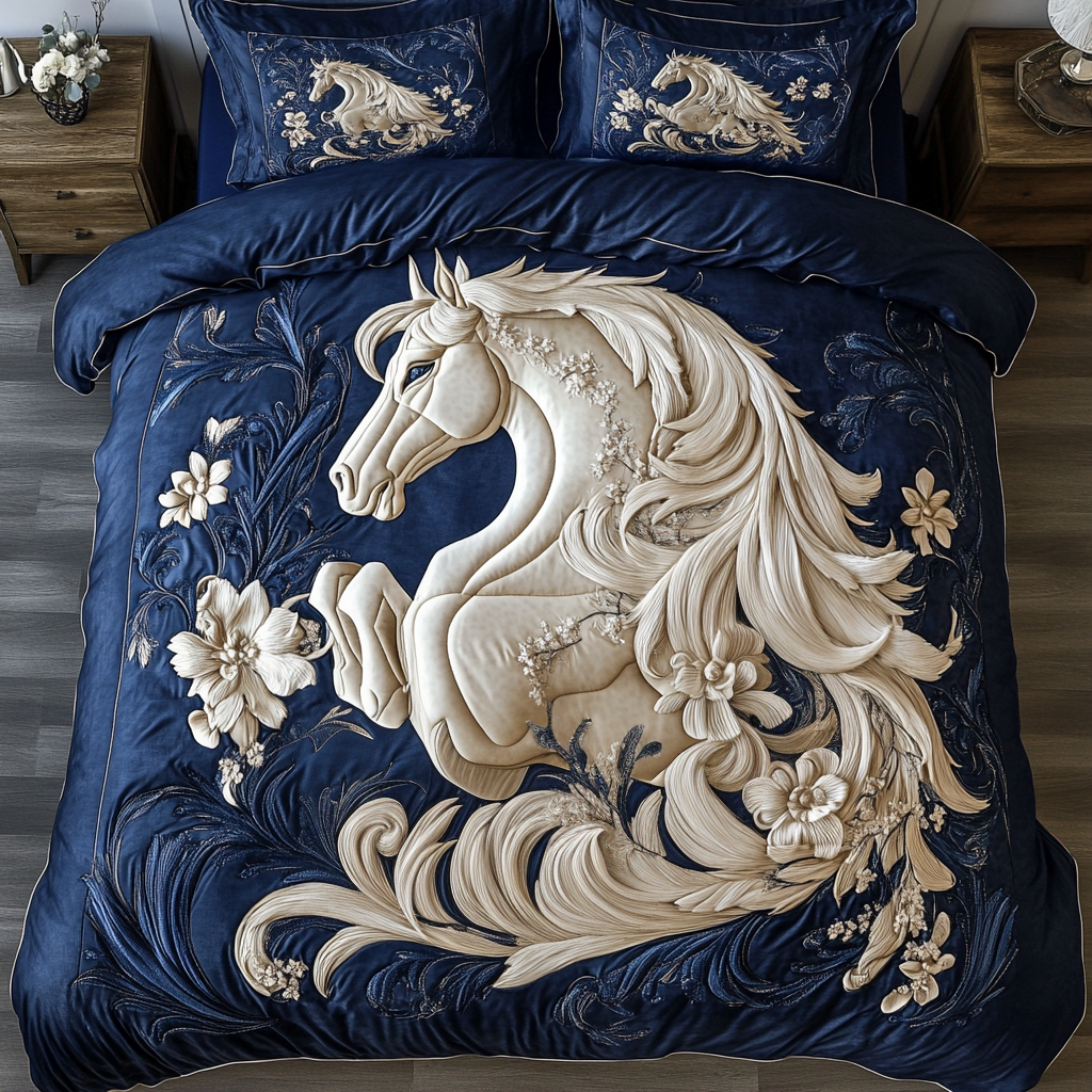 Mystic Horse Quilted Bedding Set Duvet Cover Bed Sheet Set Valentines Gifts For Horse Lovers Mystic Horse Quilted Bedding Set Duvet Cover Bed Sheet Set Valentines Gifts For Horse Lovers