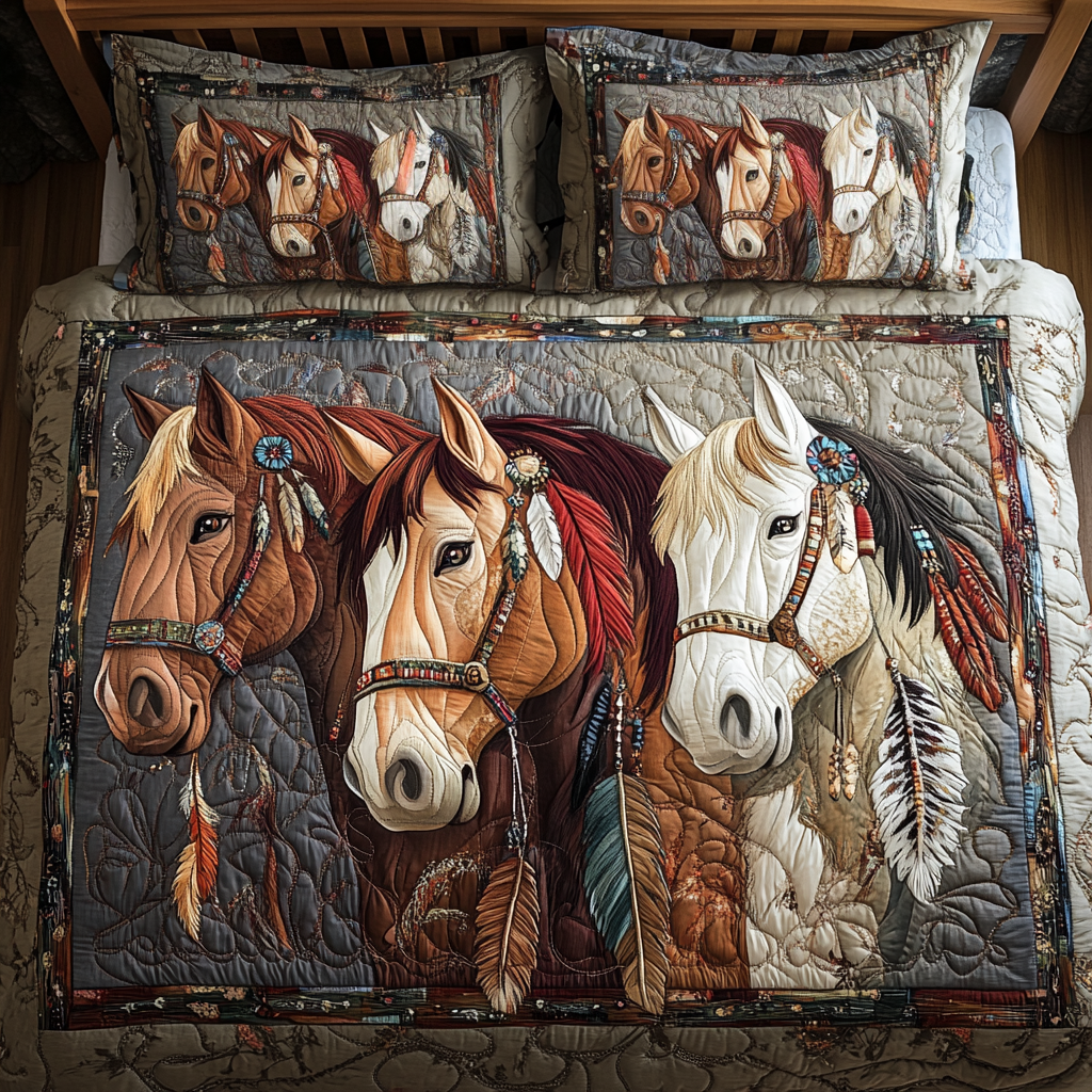 Mystic Mane Quilted Bedding Set Duvet Cover Bed Sheet Set Christmas Gift Ideas For Horse Owners Mystic Mane Quilted Bedding Set Duvet Cover Bed Sheet Set Christmas Gift Ideas For Horse Owners