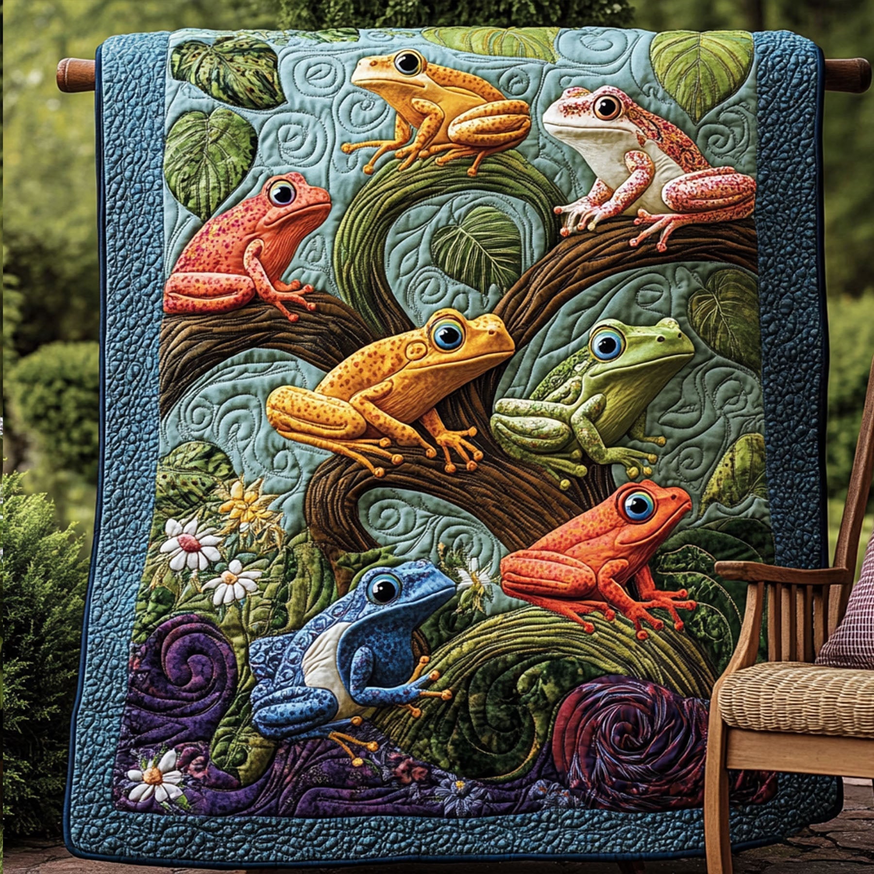 Mystic Mushroom Leap Quilted Blanket Cute Colorful Blanket Cool Frog Gifts Mushroom Mystic Mushroom Leap Quilted Blanket Cute Colorful Blanket Cool Frog Gifts Mushroom