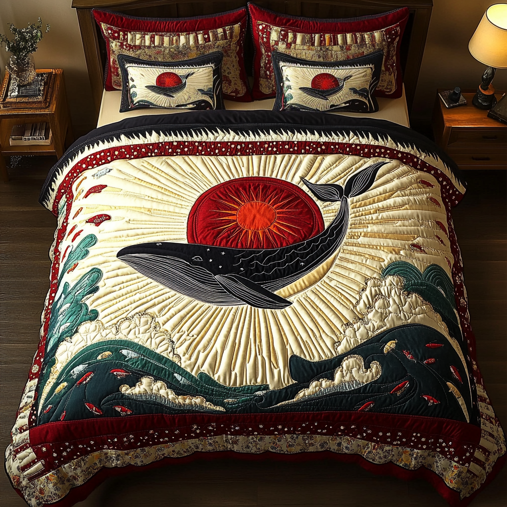 Mystic Whale Quilted Bedding Set Duvet Cover Merch Whale Gifts For Mom Mother's Day Mystic Whale Quilted Bedding Set Duvet Cover Merch Whale Gifts For Mom Mother's Day