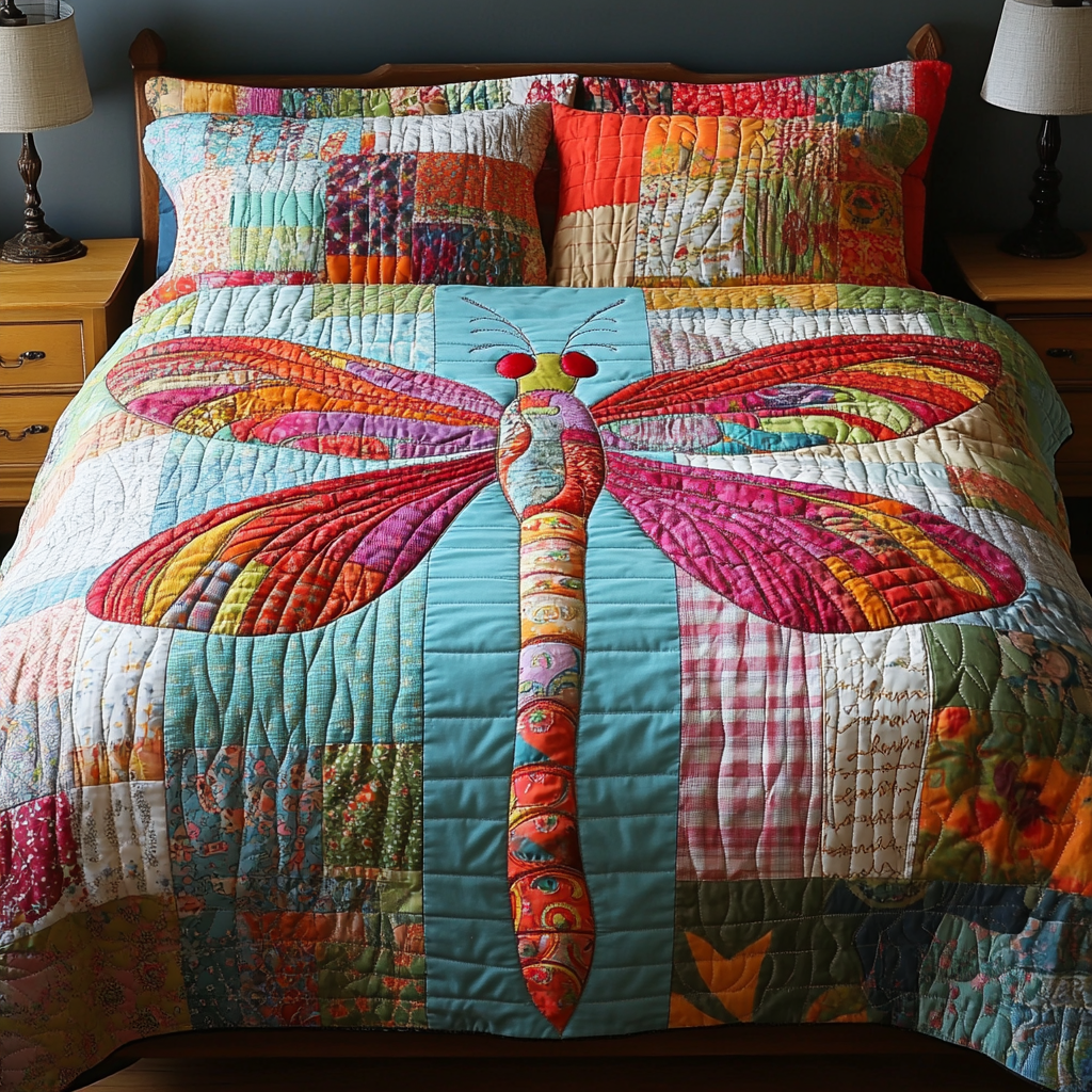 Mystic Wings Quilted Bedding Set Duvet Cover Merch Best Dragonfly Lover Gifts For Her Mystic Wings Quilted Bedding Set Duvet Cover Merch Best Dragonfly Lover Gifts For Her