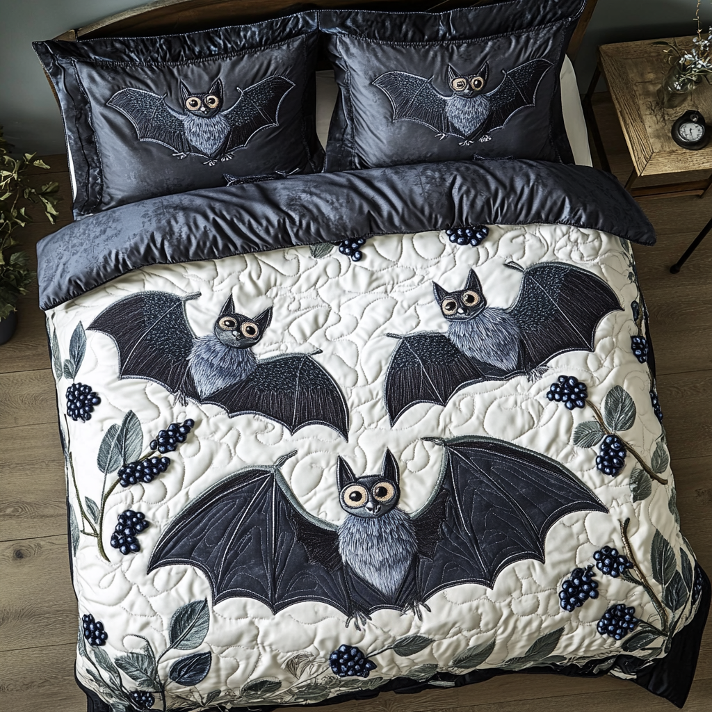 Mystical Bat Quilted Bedding Set Duvet Cover Bedspread Christmas Gifts For Your Brother Mystical Bat Quilted Bedding Set Duvet Cover Bedspread Christmas Gifts For Your Brother