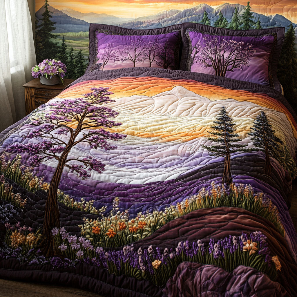 Mystical Landscape Quilted Bedding Set Duvet Cover Bedspreads Flower Lavender Gift Items Mystical Landscape Quilted Bedding Set Duvet Cover Bedspreads Flower Lavender Gift Items