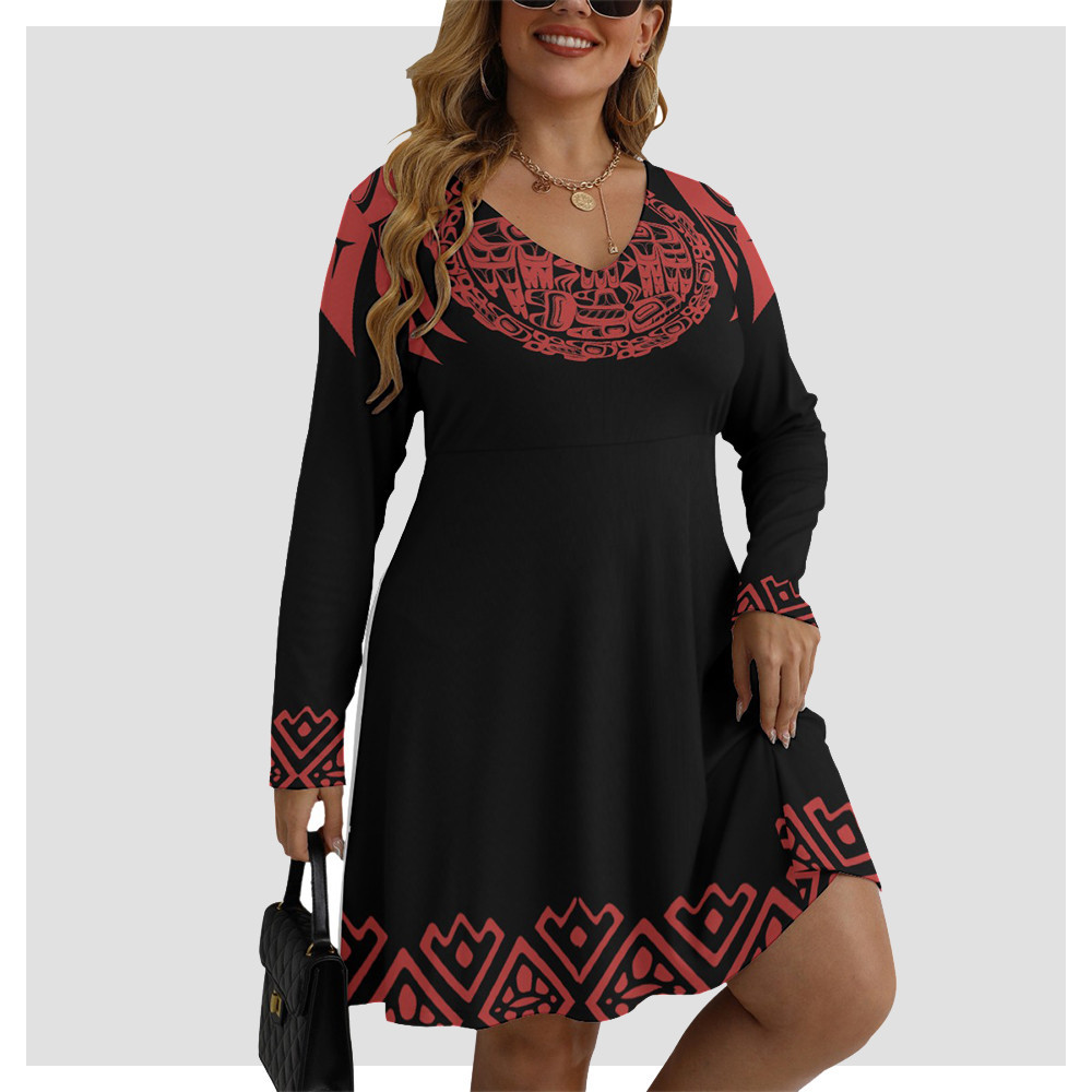 Native American Women's V-Neck Long Sleeve Dress Party Dresses For Women Native American Women's V-Neck Long Sleeve Dress Party Dresses For Women