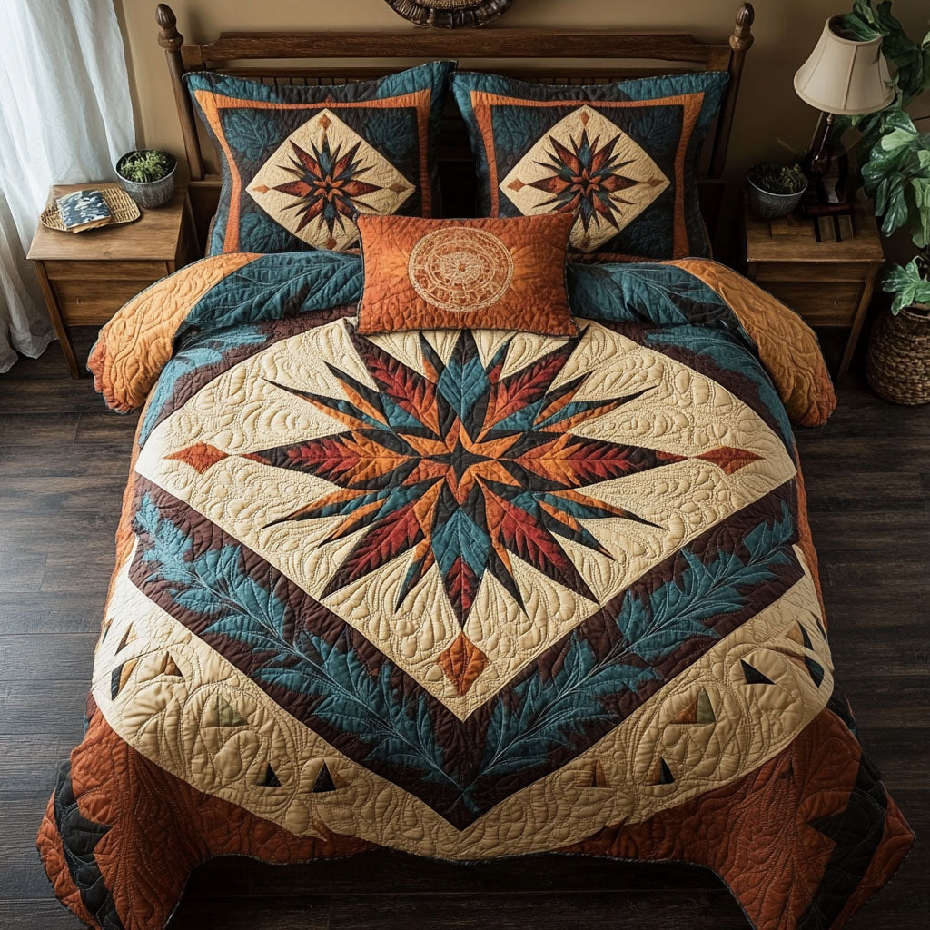 Native Sun Star Quilted Bedding Set Duvet Cover Bedspreads Christmas For Mom