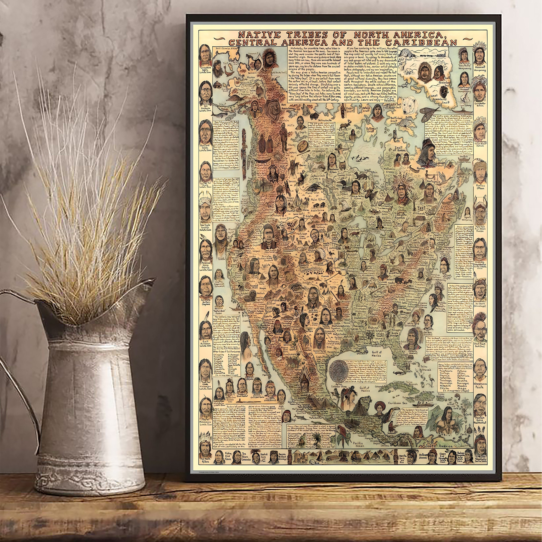 Native Tribes Of North America Poster Wall Decor Native American Merchandise Gifts Native Tribes Of North America Poster Wall Decor Native American Merchandise Gifts