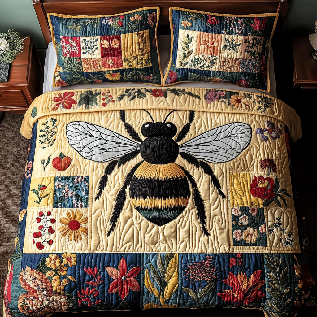 Nature Bee Quilted Bedding Set Duvet Cover Merch Bee Gifts And Merchandise Nature Bee Quilted Bedding Set Duvet Cover Merch Bee Gifts And Merchandise