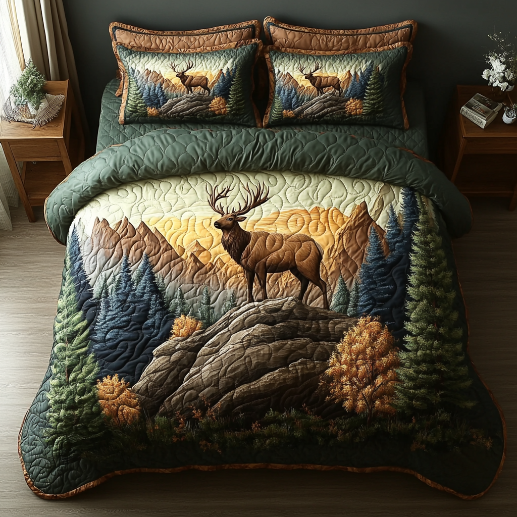Nature Call Quilted Bedding Set Duvet Cover Bed Sheet Set Deer Gifts For Him Nature Call Quilted Bedding Set Duvet Cover Bed Sheet Set Deer Gifts For Him