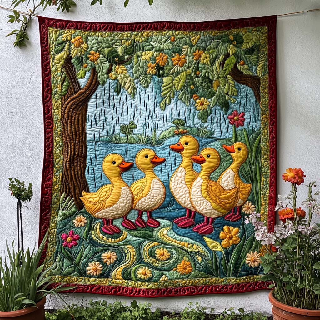 Nature Duck Path Quilted Blanket Cute Colorful Blanket Christmas Gifts For Duck Hunters Nature Duck Path Quilted Blanket Cute Colorful Blanket Christmas Gifts For Duck Hunters