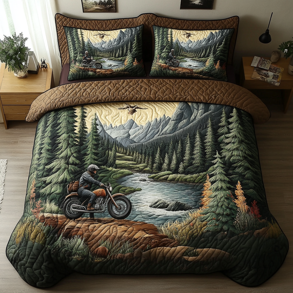 Nature Escape Quilted Bedding Set Duvet Cover Bed Sheet Set Gifts For Camper Owners
