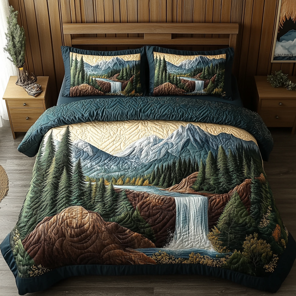 Nature Rest Quilted Bedding Set Duvet Cover Bed Sheet Set Gifts For Mum Christmas