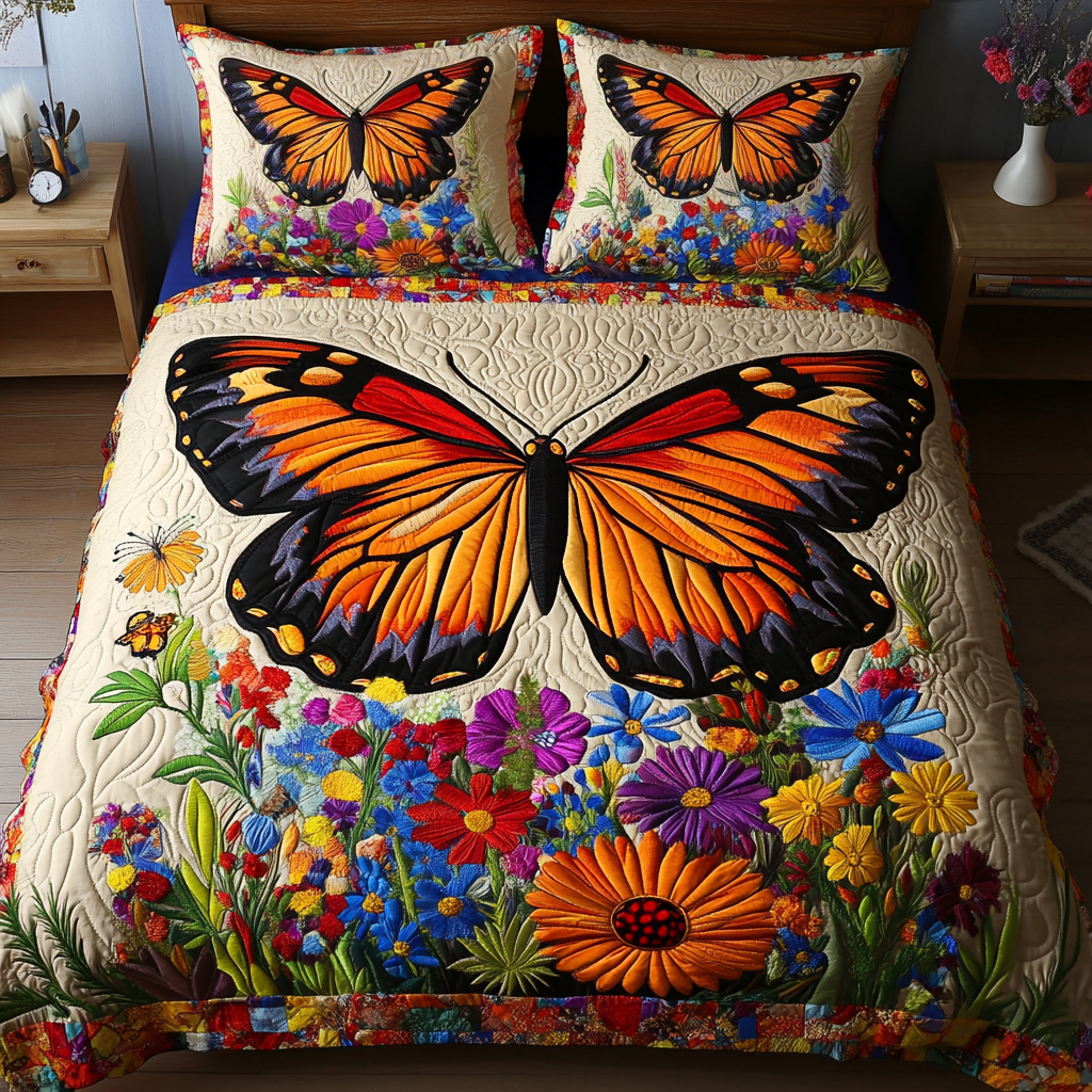 Nature Wings Quilted Bedding Set Duvet Cover Bedspread Butterfly Themed Gifts For Adults Nature Wings Quilted Bedding Set Duvet Cover Bedspread Butterfly Themed Gifts For Adults