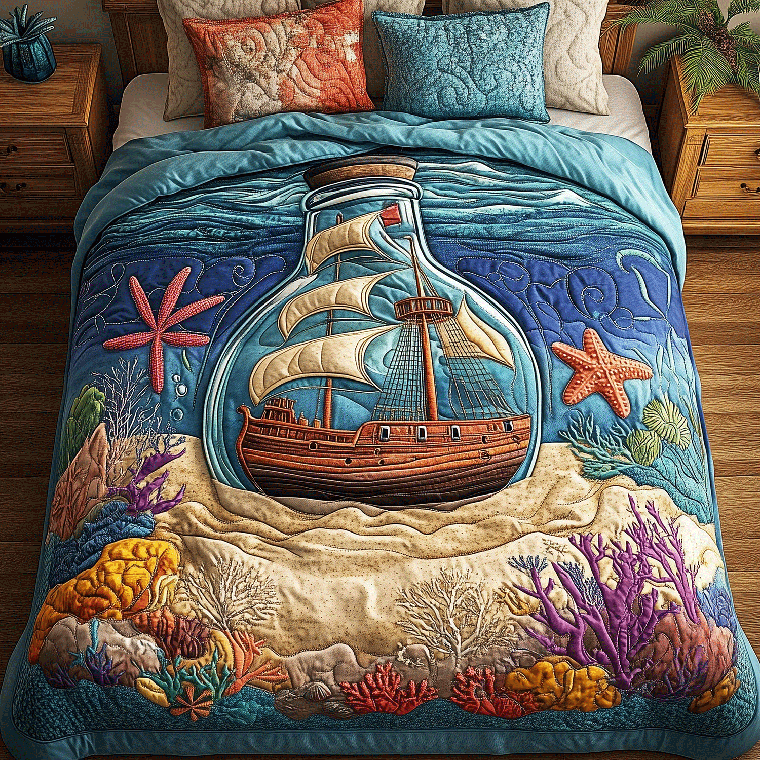 Nautical Escape Quilted Bedding Set Duvet Cover Bedspread Cool Beach Gifts Nautical Escape Quilted Bedding Set Duvet Cover Bedspread Cool Beach Gifts