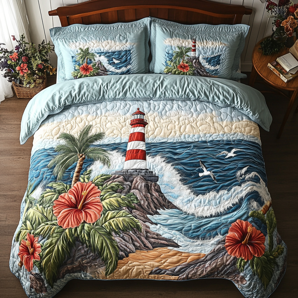 Nautical Lighthouse Quilted Bedding Set Duvet Cover Bedspread Lighthouse Themed Gifts Nautical Lighthouse Quilted Bedding Set Duvet Cover Bedspread Lighthouse Themed Gifts