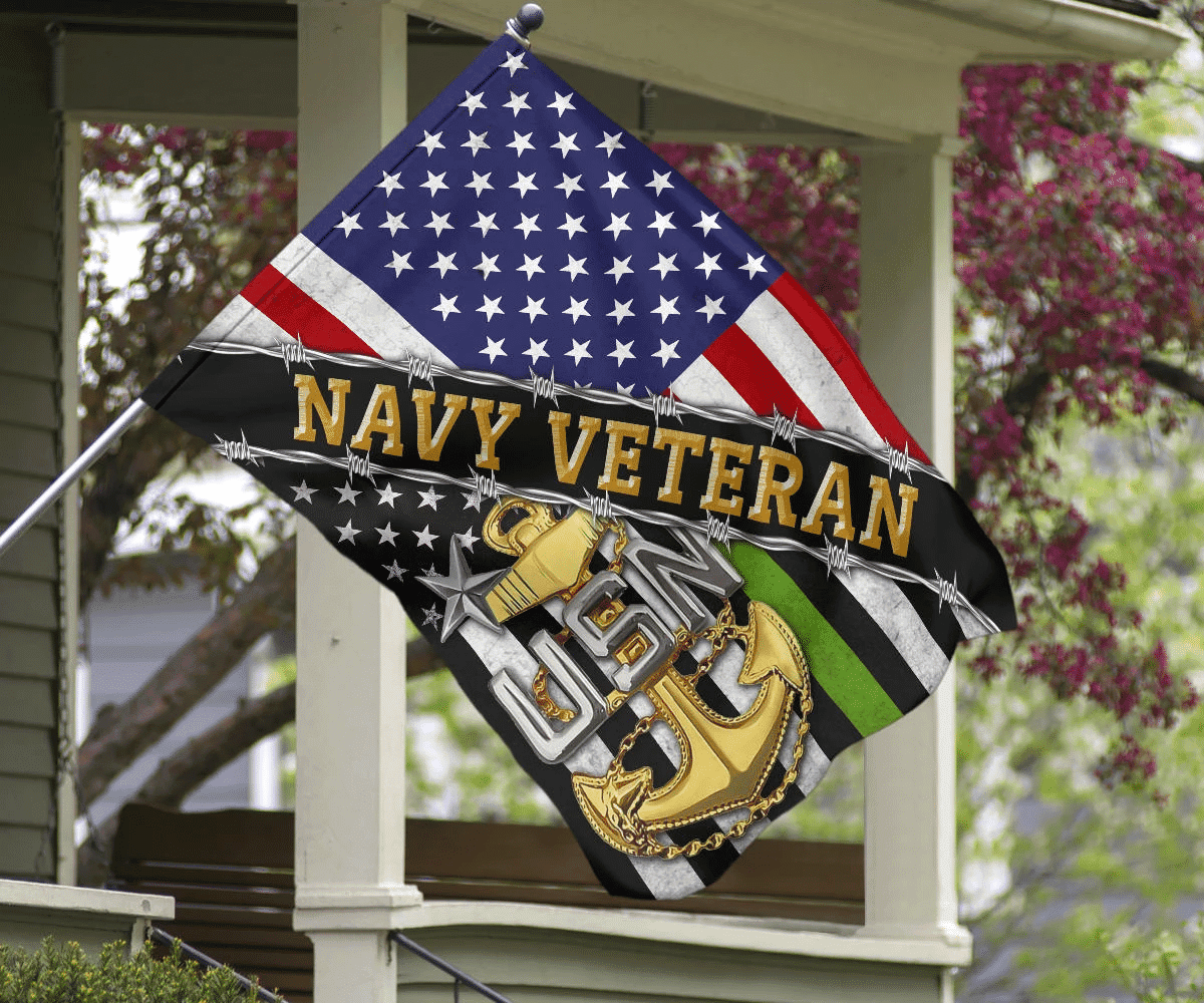 Navy Veteran Flag And American Flag USN Logo Proud Of US Veteran Navy Retirement Gift Navy Veteran Flag And American Flag USN Logo Proud Of US Veteran Navy Retirement Gift