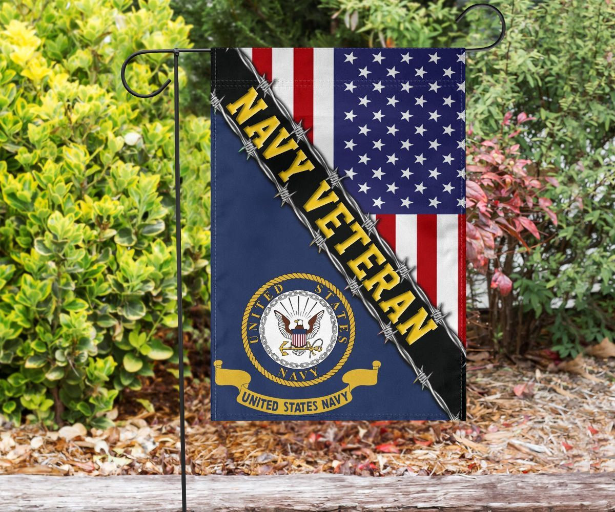 Navy Veteran Flag With American Flag Navy Logo Proud Veteran Patriotic Flag Navy Veteran Flag With American Flag Navy Logo Proud Veteran Patriotic Flag