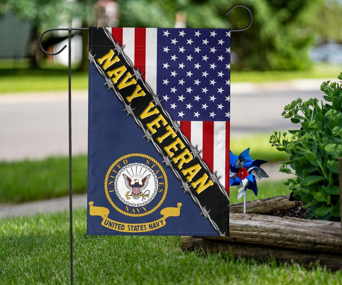 Navy Veteran Flag With American Flag Navy Logo Proud Veteran Patriotic Flag Navy Veteran Flag With American Flag Navy Logo Proud Veteran Patriotic Flag