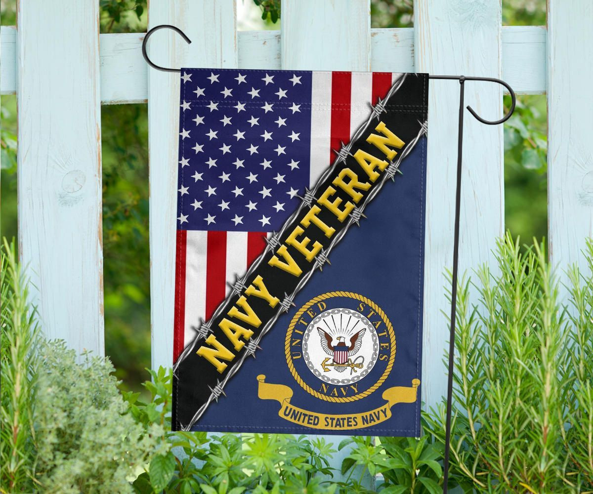 Navy Veteran Flag With American Flag Navy Logo Proud Veteran Patriotic Flag Navy Veteran Flag With American Flag Navy Logo Proud Veteran Patriotic Flag
