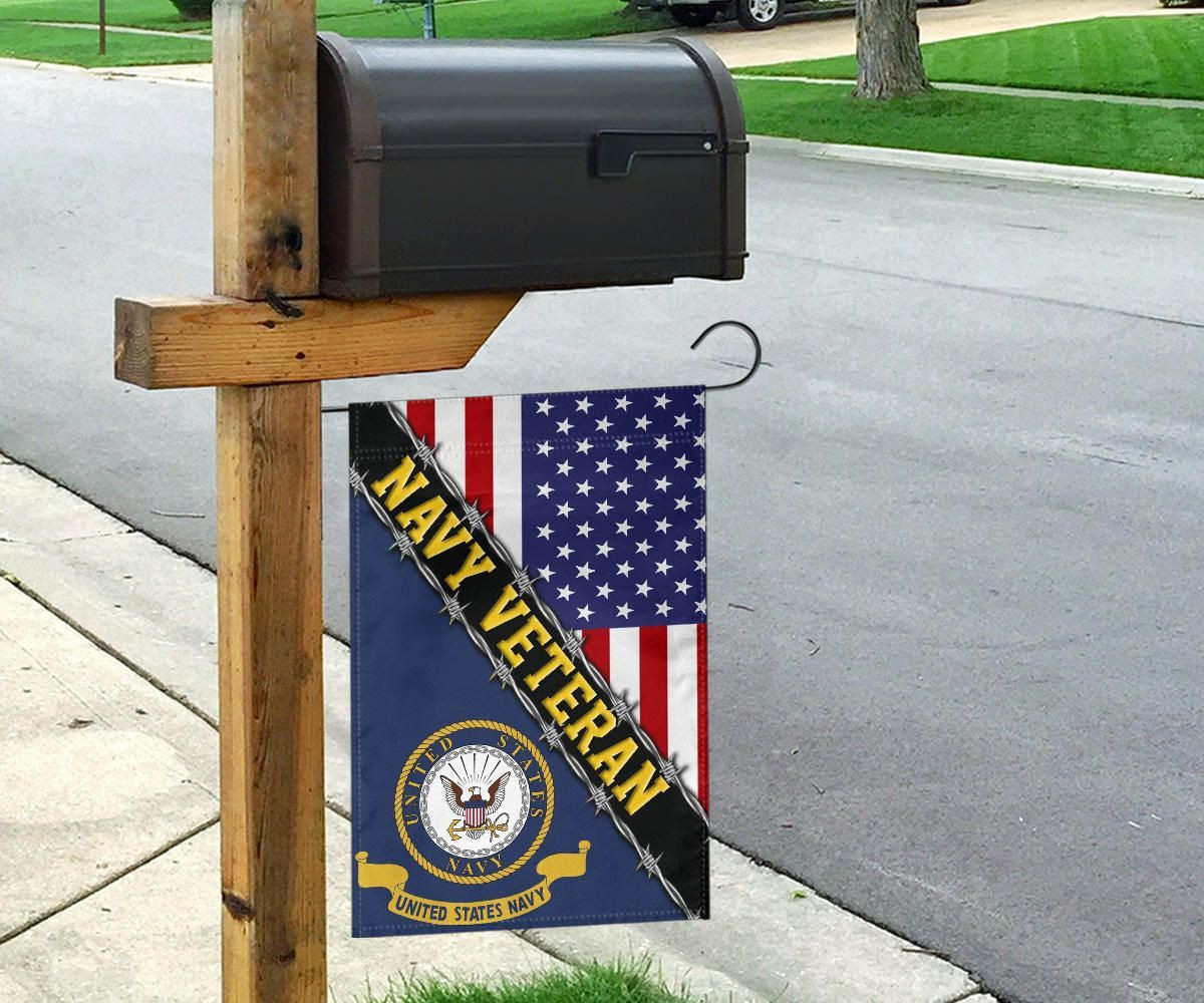 Navy Veteran Flag With American Flag Navy Logo Proud Veteran Patriotic Flag Navy Veteran Flag With American Flag Navy Logo Proud Veteran Patriotic Flag