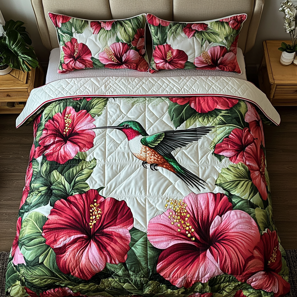Nectar Charm Quilted Bedding Set Duvet Cover Bed Sheet Set Best Hummingbird Lover Gifts For Him Nectar Charm Quilted Bedding Set Duvet Cover Bed Sheet Set Best Hummingbird Lover Gifts For Him