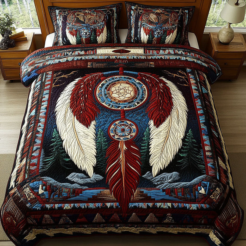 Night Vision Quilted Bedding Set Duvet Cover Merch Native American Mother's Day Gifts Night Vision Quilted Bedding Set Duvet Cover Merch Native American Mother's Day Gifts