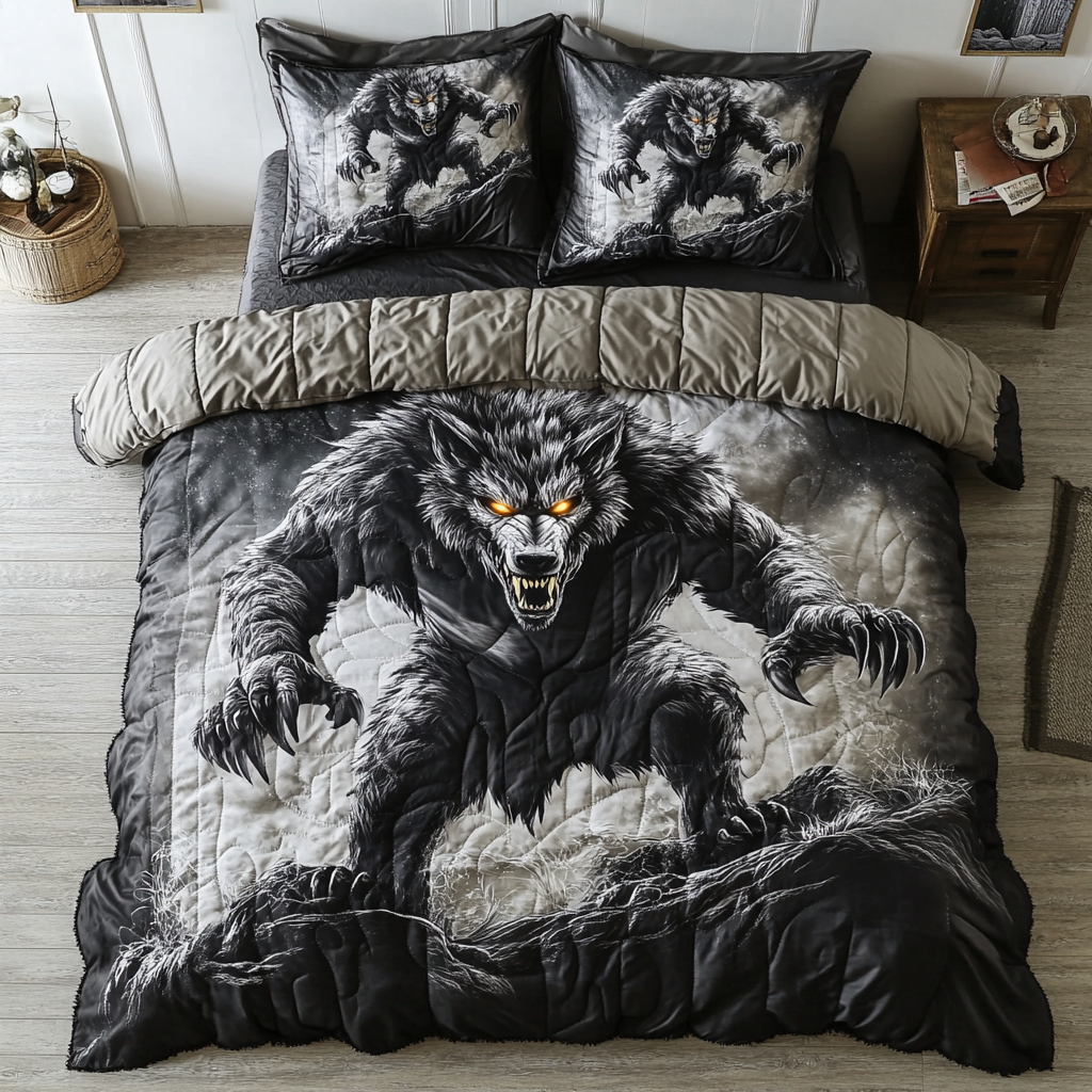 Night Werewolf Quilted Bedding Set Duvet Cover Bedspreads Christmas Presents For Daughter And Son In Law Night Werewolf Quilted Bedding Set Duvet Cover Bedspreads Christmas Presents For Daughter And Son In Law
